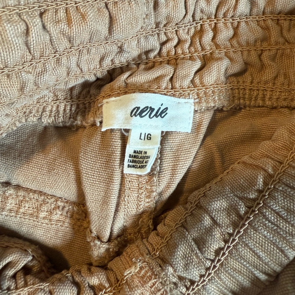 Aerie Light Brown Textured Pants - Picture 5 of 5